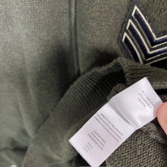 Rails Sweater Womens Small Stafford Olive Cotton Cashmere Military Embroidered - Picture 5 of 6